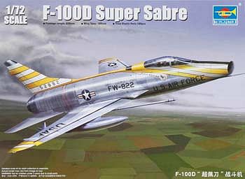 Trumpeter F100D Super Sabre Attack Fighter Aircraft Plastic Model Airplane Kit 1/72 Scale #1649