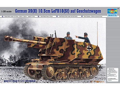 Trumpeter German 39H Tank with 105mm Plastic Model Military Vehicle 1/35 Scale #353