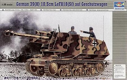 Trumpeter German 39H Tank with 105mm Plastic Model Military Vehicle 1/35 Scale #353