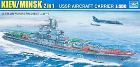 Trumpeter USSR Minsk (Kiev) Aircraft Carrier (2 in 1) Plastic Model Military Ship 1/550 Scale #5207