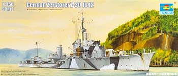 Trumpeter German Zerstorer Z-30 Destroyer 1942 Plastic Model Military Ship 1/350 Scale #5322