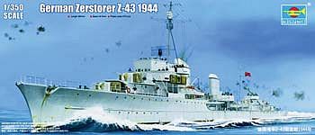 Trumpeter German Zerstorer Z43 Destroyer 1944 Plastic Model Military Ship 1/350 Scale #5323