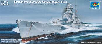 Trumpeter German Admiral Hipper Heavy Cruiser 1940 Plastic Model Military Ship 1/700 Scale #5775