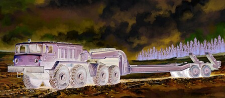 Trumpeter MAZ537G Type Tank Transporter w Trailer Plastic Model Military Vehicle Kit 1/72 Scale #7194