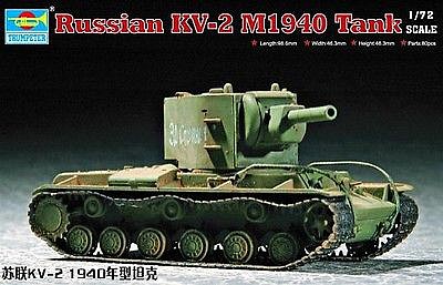 Trumpeter Russian KV-2 Tank M1940 Plastic Model Military Vehicle Kit 1/72 Scale #7235