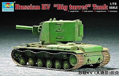 Trumpeter Russian KV Big Turret Plastic Model Military Vehicle Kit 1/72 Scale #7236