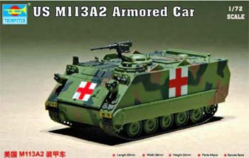 Trumpeter US M113A2 Armored Personnel Carrier Plastic Model Military Vehicle 1/72 Scale #7239