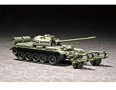 Trumpeter Russian T55 Tank w/KMT5 Mine Roller Plastic Model Military Vehicle 1/72 Scale #7283