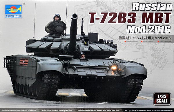 Trumpeter Russian T72b3 Mod 16 Main Battle Tank Plastic Model Tank Kit 1 35 9561