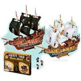 Toysmith Pirate Ship Wood Model Kit