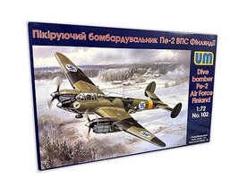 Unimodels 1/72 Uni Model Dive Bomber Pe-2 Air Force Finland Plastic Model Kit
