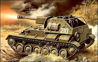 Unimodels SU76M WWII Russian Tank w/Self-Propelled Gun Plastic Model Tank Kit 1/72 Scale #308