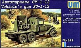 Unimodels SU1-12 76mm Gun on GAZ-AAA Truck Chassis Plastic Model Military Truck Kit 1/72 Scale #322