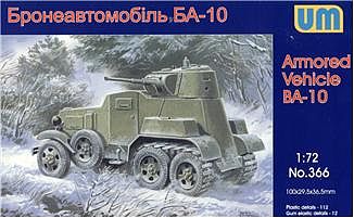 Unimodels BA10ZD Soviet Armored Military Vehicle Plastic Model Military Vehicle Kit 1/72 Scale #366