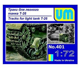 Unimodels Tracks for T26 Soviet Light Tank Plastic Model Tank Tracks 1/72 Scale #401