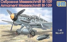 Unimodels Weapons & Equipment Set for Messerschmitt Bf109 Aircraft Plastic Model Airplane 1/48 #419