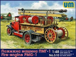 Unimodels Fire Engine PMG1 on GAZ-MM Chassis Plastic Model Firetruck Kit 1/48 Scale #51