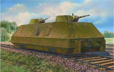 Unimodels Biaxial OB3 Armored Railcar Plastic Model Military Vehicle Kit 1/72 #628