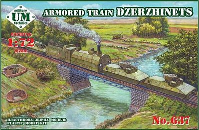 Unimodels Dzerzhinets Armored Train Plastic Model Military Vehicle Kit 1/72 Scale #637