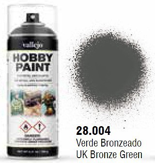 Vallejo UK Bronze Green WWII AFV Paint 400ml Spray Hobby and Model Enamel Paint #28004