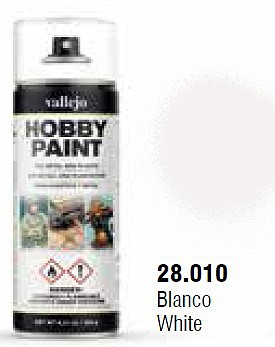 Vallejo White Basic Primer 400ml Spray Hobby and Model Enamel Paint #28010