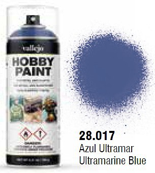 Vallejo Ultramarine Blue Fantasy Paint 400ml Spray Hobby and Model Enamel Paint #28017
