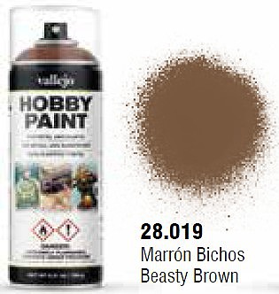 Vallejo Beasty Brown Fantasy Paint 400ml Spray Hobby and Model Enamel Paint #28019