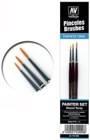 Vallejo Toray 3 piece Detail Set (#0 #1 #2) Hobby and Model Paint Brush Set #54999