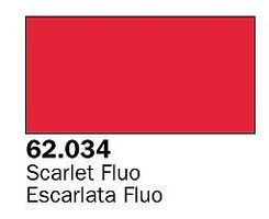 Vallejo Fluorescent Scarlet Premium (60ml Bottle) Hobby and Model Acrylic Paint #62034