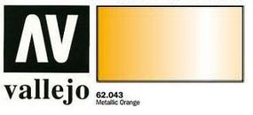 Vallejo Metallic Orange Premium (60ml Bottle) Hobby and Model Acrylic Paint #62043