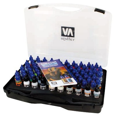 Vallejo Mecha Color Paint Set in Plastic Storage Case (80 Colors) Hobby and Model Paint Set #69990