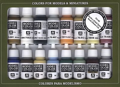Vallejo NAVAL STEAM ERA PAINT SET (16 Colors) Hobby and Model Paint Set #70146