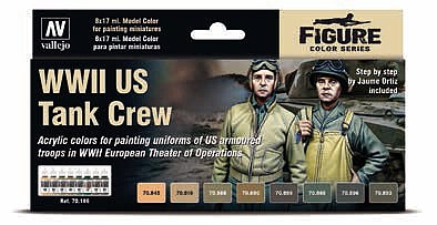 Vallejo WWII Tank Crew Model Color Paint Set (8 Colors) Hobby and Model Paint Set #70186