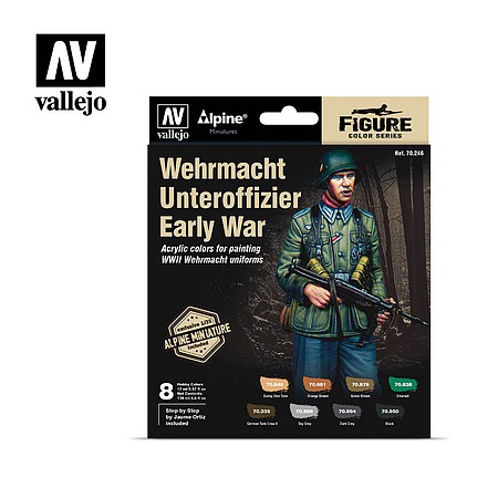 Vallejo Wehrmacht Unteroffizier Early War paint & figure set Hobby and Model Acrylic Paint Set #70246