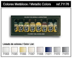 Vallejo Metallics Model Air Paint Set (8 Colors) Hobby and Model Paint Set #71176