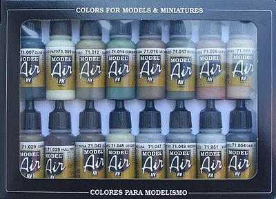 Vallejo WWII Allied Forces Model Air Paint Set (16 Colors) Hobby and Model Paint Set #71180