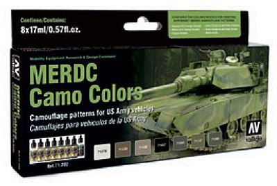 Vallejo MERDC Camo Colors Model Air Paint Set (8 Colors) Hobby and Model Paint Set #71202