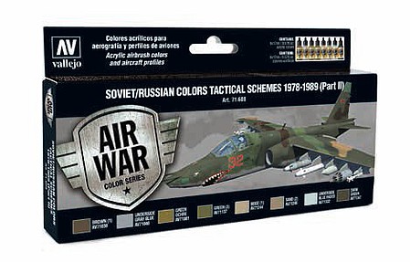 Vallejo Soviet/Russian Colors Tactical Schemes 1978-1989 Hobby and Model Acrylic Paint Set #71608