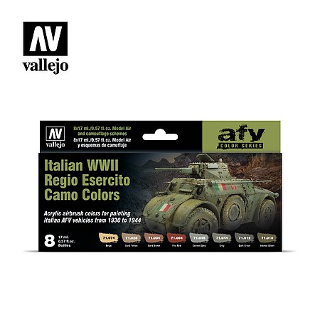 Vallejo Italian WWII Regio Esercito Camo color Set Hobby and Model Acrylic Paint Set #71645