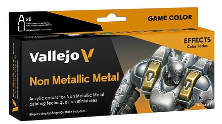 Vallejo Game Color Set 72193 | Colori Acrilici Non Metallic Metal, 8 Vasetti Da 18 Ml, Per Modellismo E Miniature