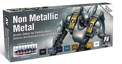 Vallejo Non Metallic Metal Game Color Paint Set (8 Colors) Hobby and Model Paint Set #72212