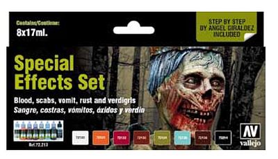 Vallejo Special Effects Game Color Paint Set (8 Colors) Hobby and Model Paint Set #72213