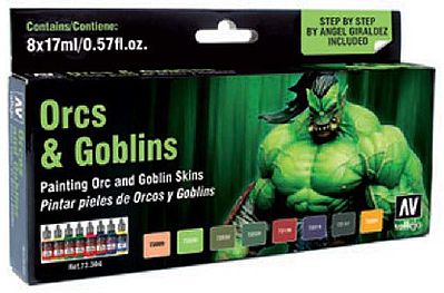 Vallejo Orcs & Goblins Game Color (8 Colors) Hobby and Model Paint Set #72304