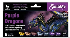 Fantasy Purple Dragons Game Color Paint Set (8)