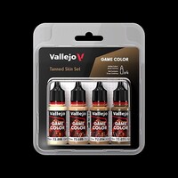 Vallejo Tanned Skin Game Color Paint Set (4 Colors) (18ml) Hobby and Model Acrylic Paint Set #72380