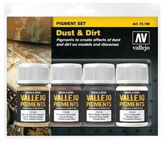 Vallejo 30ml Bottle Dust & Dirt Pigment Powder Set (4 Colors) Hobby and Model Paint Set #73190