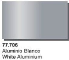 Vallejo White Aluminum Metal Color (32ml Bottle) Hobby and Model Acrylic Paint #77706