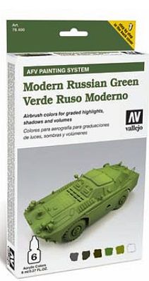 Vallejo Modern Russian Green Paint Set (6 Colors) Hobby and Model Paint Set #78408