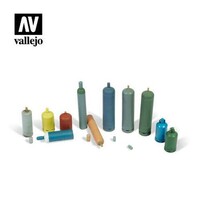 Vallejo Modern Gas Bottles (unpainted) Plastic Model Military Diorama 1/35 Scale #sc209