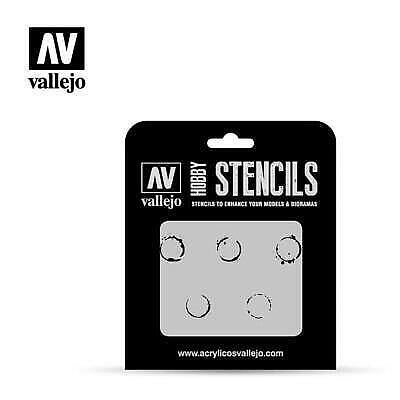 Vallejo Drum Oil Marks Stencil Miscellaneous Detailing Item 1/35 Scale #st-afv002